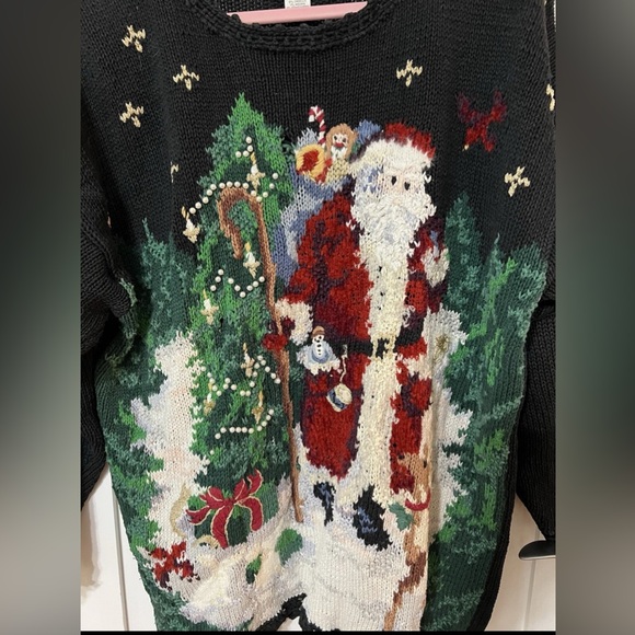 Christmas Sweater Plus 18/20 Jacque & KoKo Together Santa Tree Bead Embellished - Picture 1 of 12